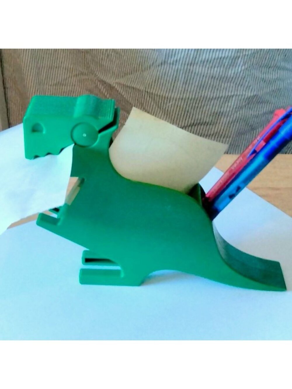 Dinosaur Shaped Memo Pen Holder Green Desktop - Picture 2 of 9